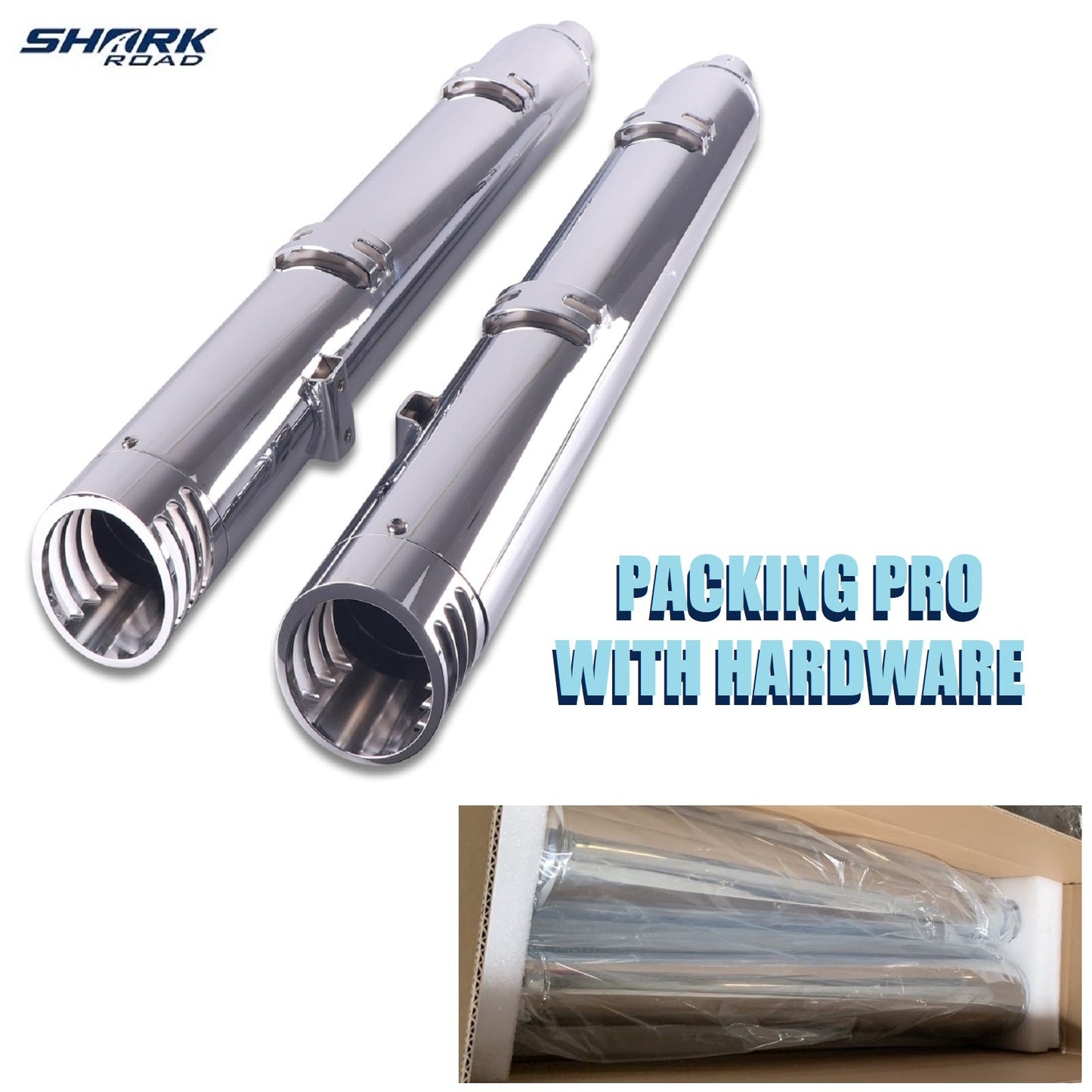 Rumble Pipes 4“ Slip On Mufflers Exhaust for Indian 2014-2023 Chief