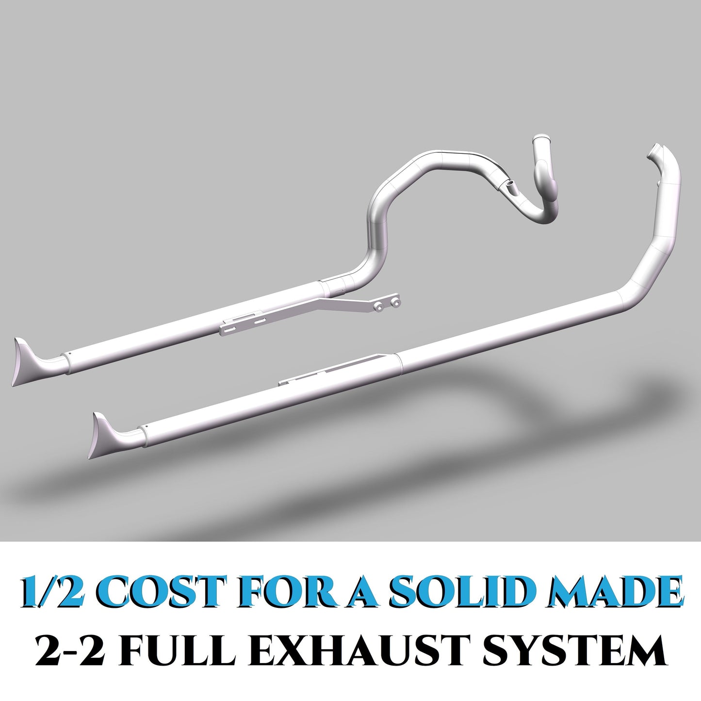 True Duals With Fishtail Mufflers for Harley Softail 2000-2017 with 39" fishtail