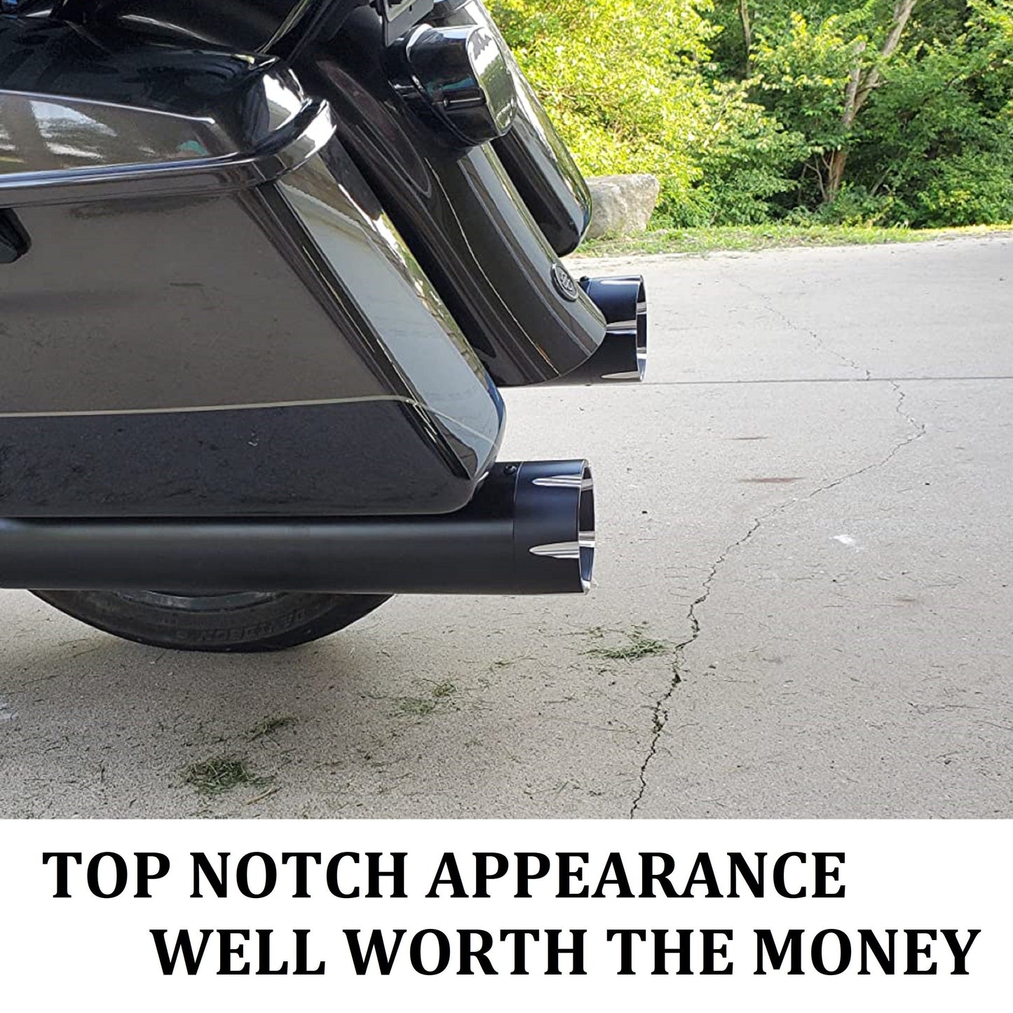 Sharkroad Black 4" Slip On Mufflers Exhaust Pipe for 2014-2023 Indian Touring