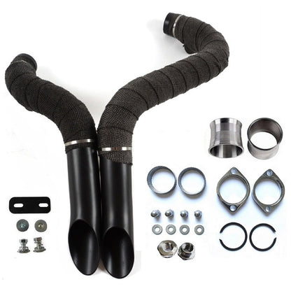 1984-UP 2 inches LAF Drag Pipes Wrapped Exhaust For Harley Softail Sportster 883