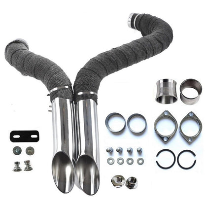 1984-UP 2 inches LAF Drag Pipes Wrapped Exhaust For Harley Softail Sportster 883