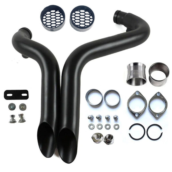 1984-UP 2 inches LAF Drag Pipes Wrapped Exhaust For Harley Softail Sportster 883