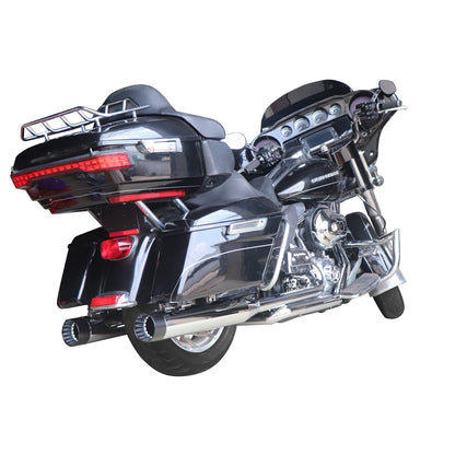 Sharkroad Harley Touring 1995-2016 4.5” Chrome Slip On Mufflers Pro-Baffle.