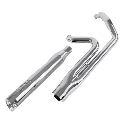 Sharkroad Chrome 2 into 1 Exhaust System 4" Muffler for 1995-2016 Harley Touring