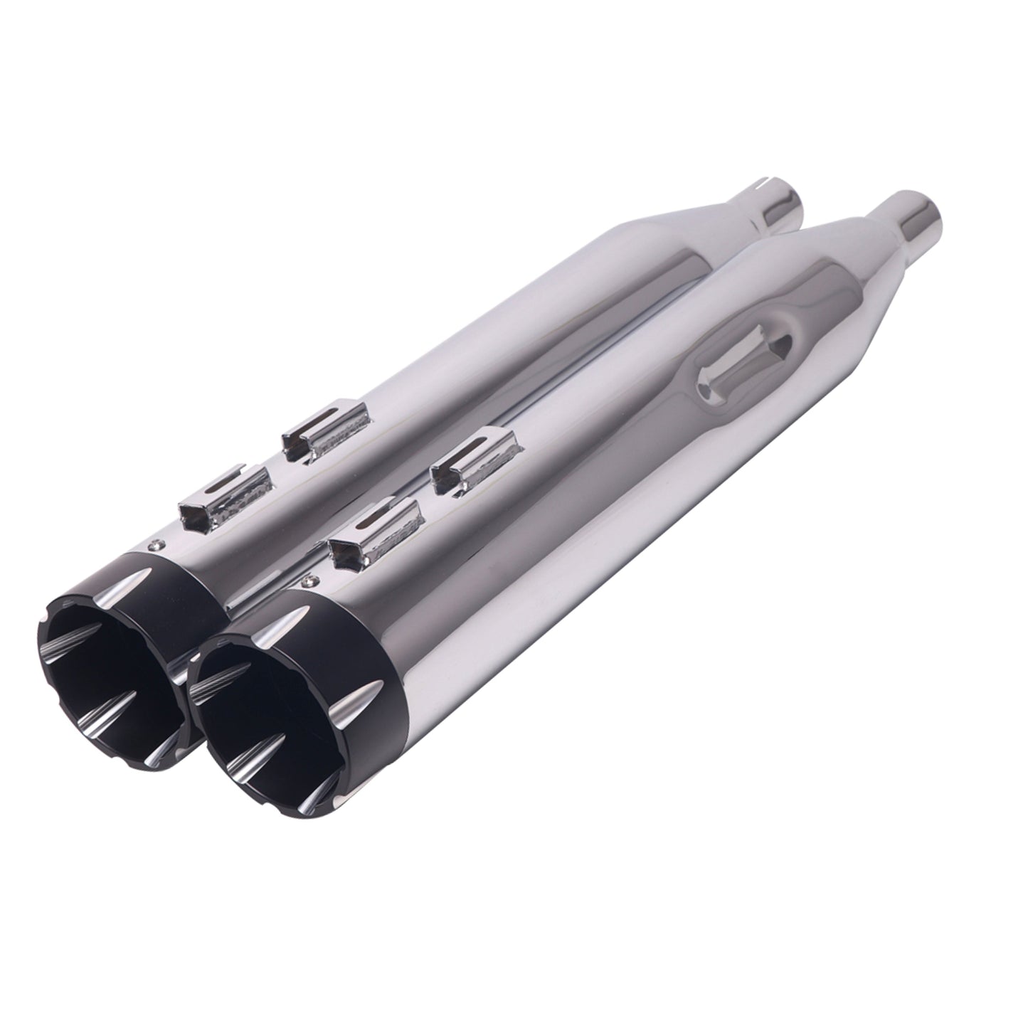 4.5” Chrome Slip On Mufflers Exhaust for Harley Touring 1995-2016 Pro-Baffle.