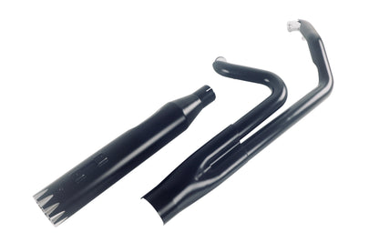 2 into 1 Black Exhaust system with 4.5 inch slip ons for Harley davidson Touring 1995-2016