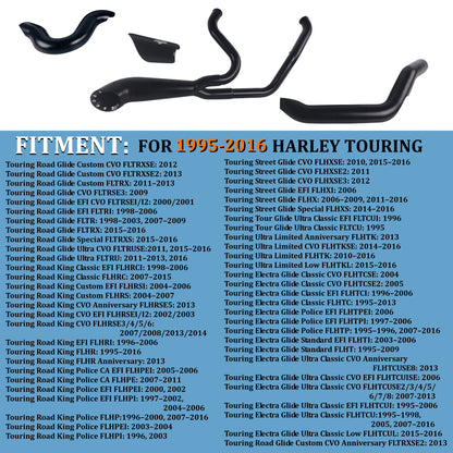 Rumble Pipes 2 Into 1 Exhaust Pipes for Harley Touring 1995-2016 Full Exhaust System Upgrading