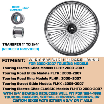 SHARKROAD 52 Stainless Steel Spokes Front Dual Disc 21*3.5'' Wheels for 2000-2007 Touring