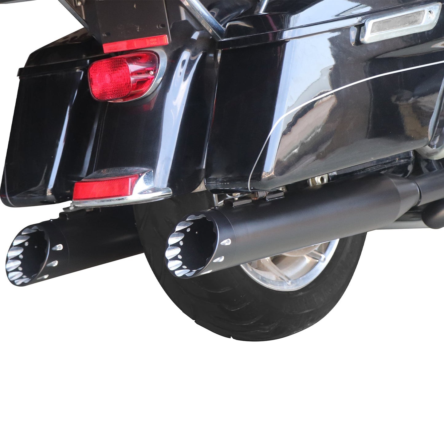 Sharkroad Harley Touring 2017-UP 4.5” Black Slip On Mufflers PRO BAFFLE