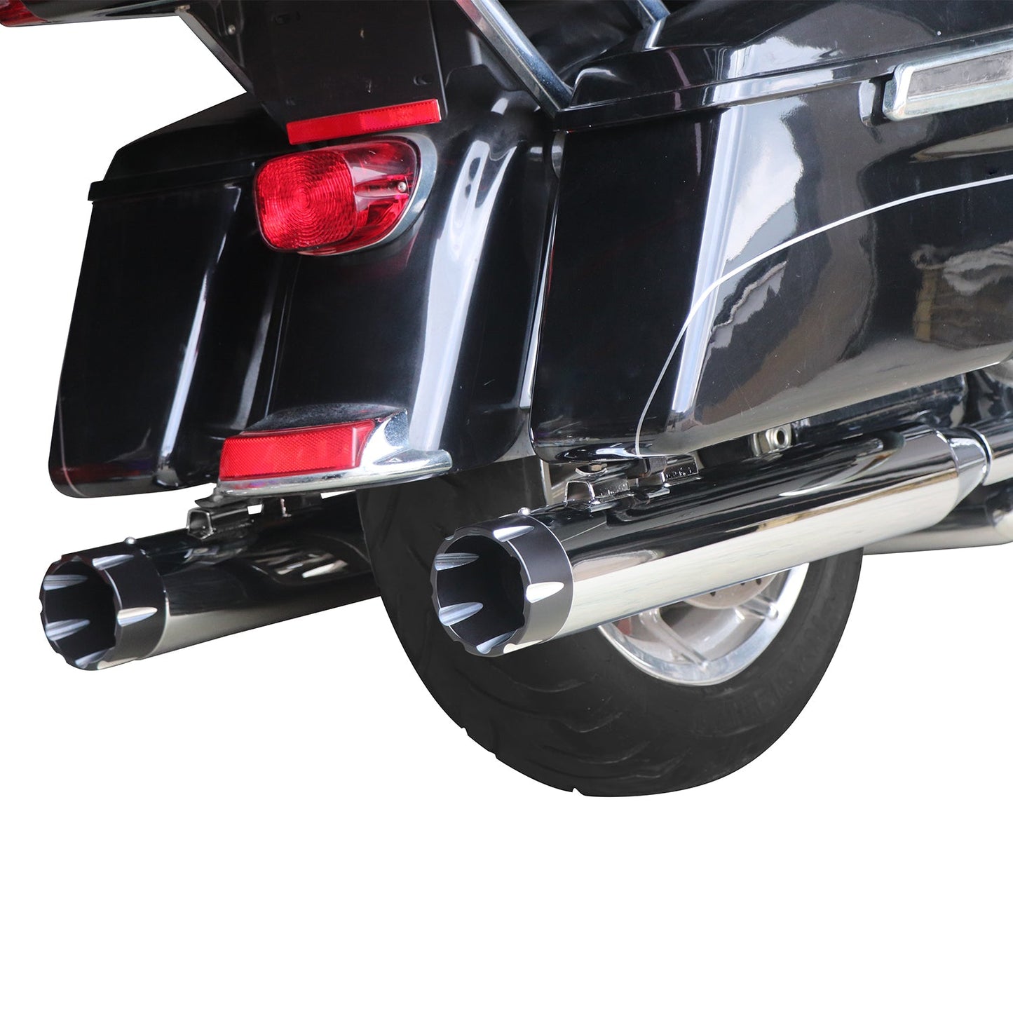 Sharkroad 2017-2024 4” Chrome Slip On Mufflers Exhaust for Harley Touring M8.