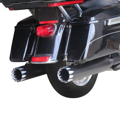 Sharkroad 4.5” Black Slip On Mufflers Exhaust for Harley Touring 1995-2016 PRO BAFFLE