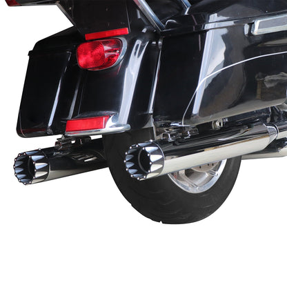 Sharkroad 2017-2024 4” Chrome Slip On Mufflers Exhaust for Harley Touring M8.