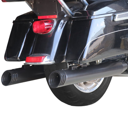 Sharkroad Harley Touring M8 2017-2024 4.0” Black Slip On Mufflers with baffle