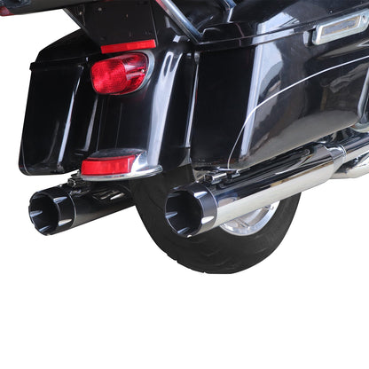 Sharkroad Harley Touring M8 2017-2024 4.5” Chrome Slip On Mufflers PRO BAFFLE