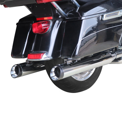 Sharkroad 2017-2024 4” Chrome Slip On Mufflers Exhaust for Harley Touring M8.