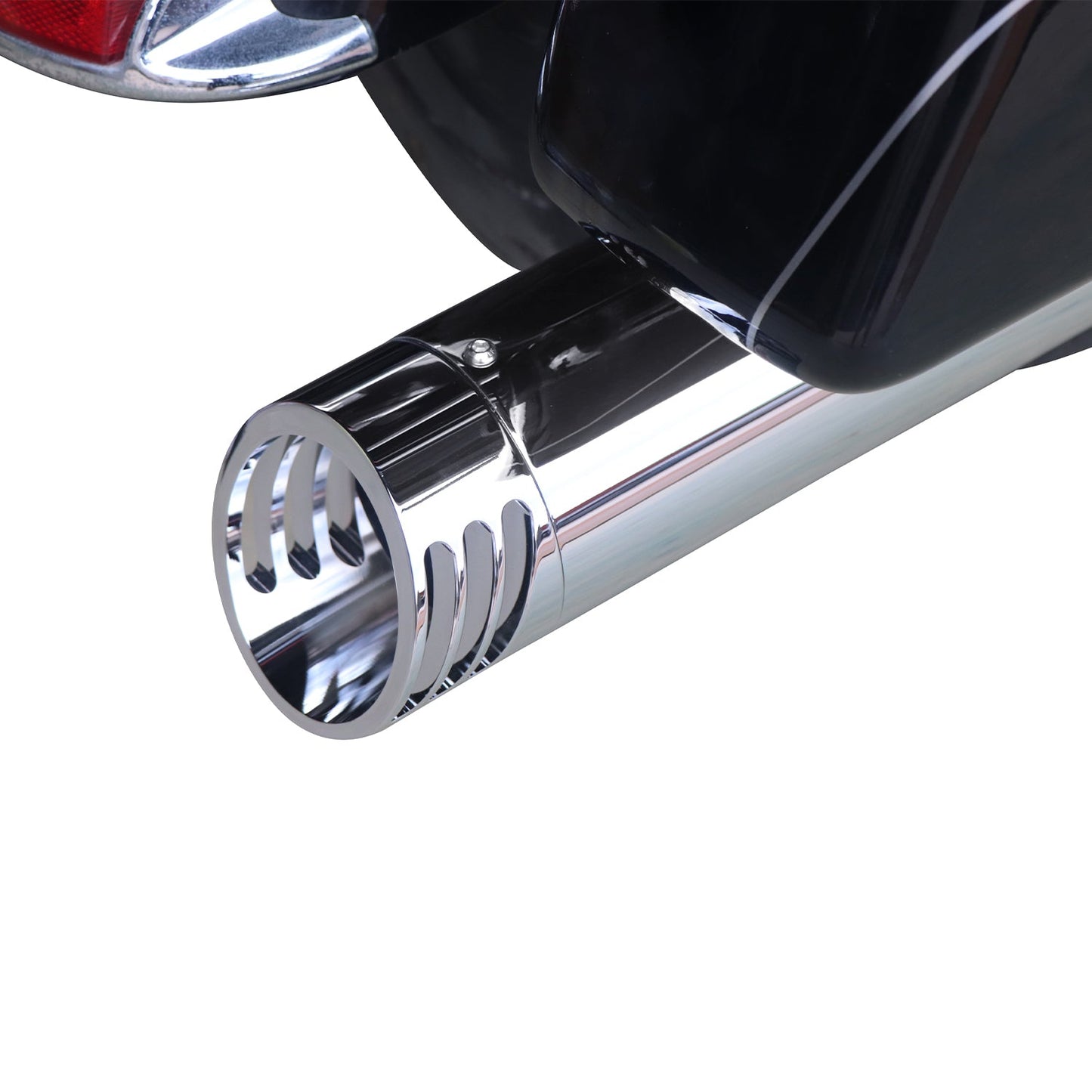 Sharkroad 2017-2024 4” Chrome Slip On Mufflers Exhaust for Harley Touring M8.