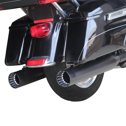 Sharkroad Harley Touring 1995-2016 4.5” Chrome Slip On Mufflers Pro-Baffle.