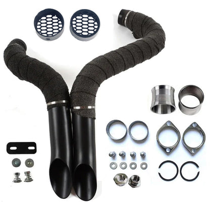 1984-UP 2 inches LAF Drag Pipes Wrapped Exhaust For Harley Softail Sportster 883