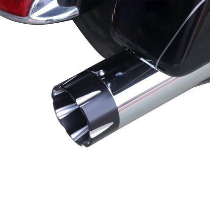 Sharkroad 2017-2024 4” Chrome Slip On Mufflers Exhaust for Harley Touring M8.