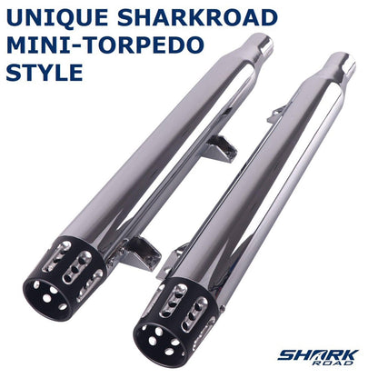 Sharkroad Chrome 3'' Slip-on Exhaust for 2015-2023 Indian Scout, Scout Bobber, Scout Sixty