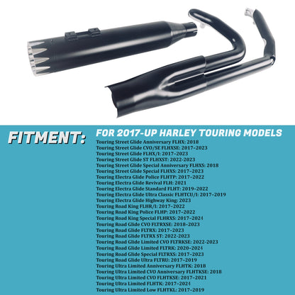 Rumble Tone 2 Into 1 Exhaust For Harley Touring Exhaust 2017-up Models