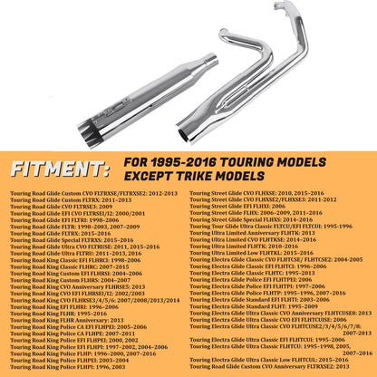 SHARKROAD Performance 2-1 Full System for Harley Exhaust Pipes 95-16 Touring.