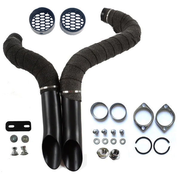 1984-UP 2 inches LAF Drag Pipes Wrapped Exhaust For Harley Softail Sportster 883