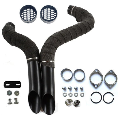 1984-UP 2 inches LAF Drag Pipes Wrapped Exhaust For Harley Softail Sportster 883