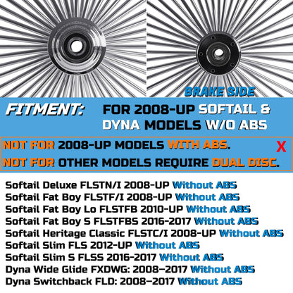 SHARKROAD 52 Spokes 21*3.5 Inch Front Wheel Single Disc Non-ABS for 2008-up Harley Softail Wheels & Harley Dyna Wheels Custom