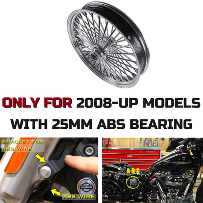 SHARKROAD 21X3.5" Front Fat Spoke Wheel ABS SD for 08-UP Harley Softail