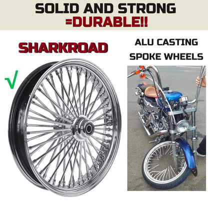 SHARKROAD 21X3.5" Front Fat Spoke Wheel ABS SD for 08-UP Harley Softail