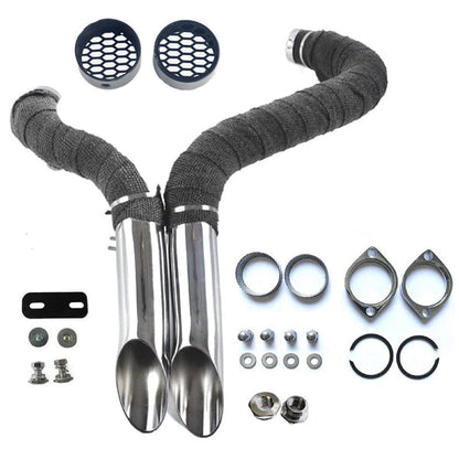 1984-UP 2 inches LAF Drag Pipes Wrapped Exhaust For Harley Softail Sportster 883