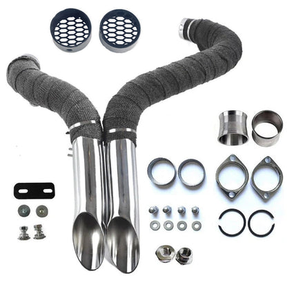 1984-UP 2 inches LAF Drag Pipes Wrapped Exhaust For Harley Softail Sportster 883