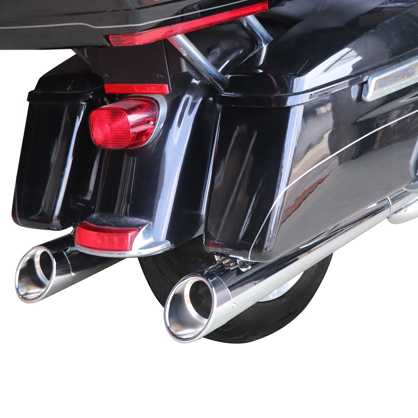 For 1995-2016 Harley Davidson touring 4.4 inch Chrome megaphone slip on mufflers