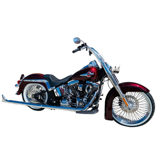 True Duals With Fishtail Mufflers for Harley Softail 2000-2017 with 39" fishtail