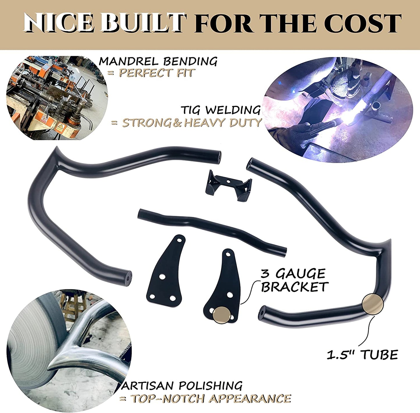 Sharkroad 1.5-INCH Fat Engine Guards for BMW 2020- up R18