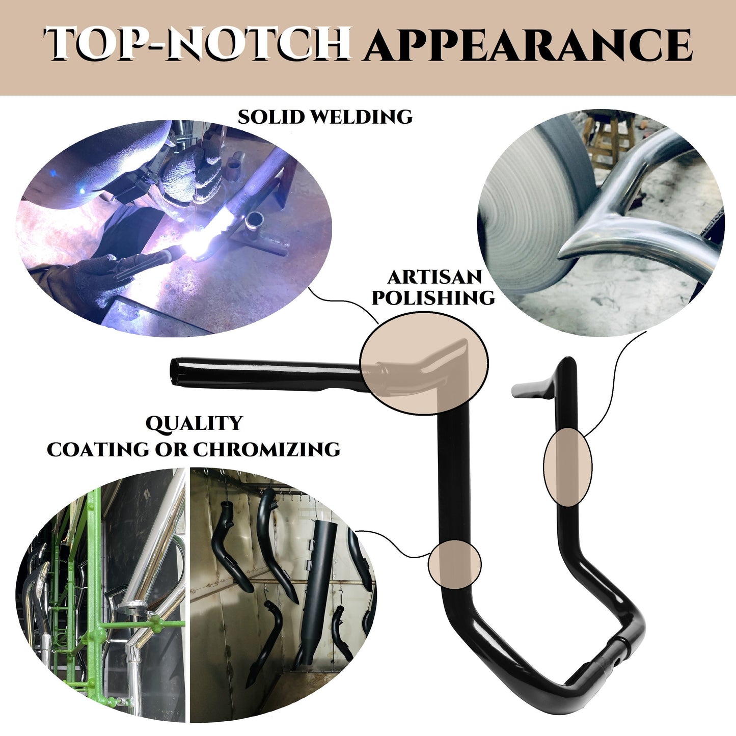 SHARKROAD 1-1/4'' Pre-wired Motorcycle Handlebar for Harley 2014-Up Street Glide, Electra