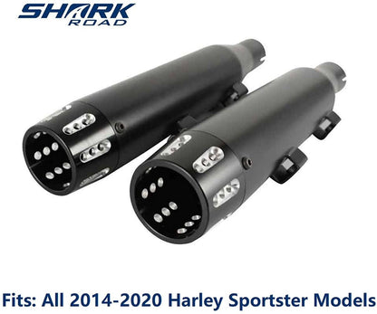 Rumble Pipes 3" Slip-on Mufflers Exhaust for Harley 2014-2022 Sportster XL 883/1200