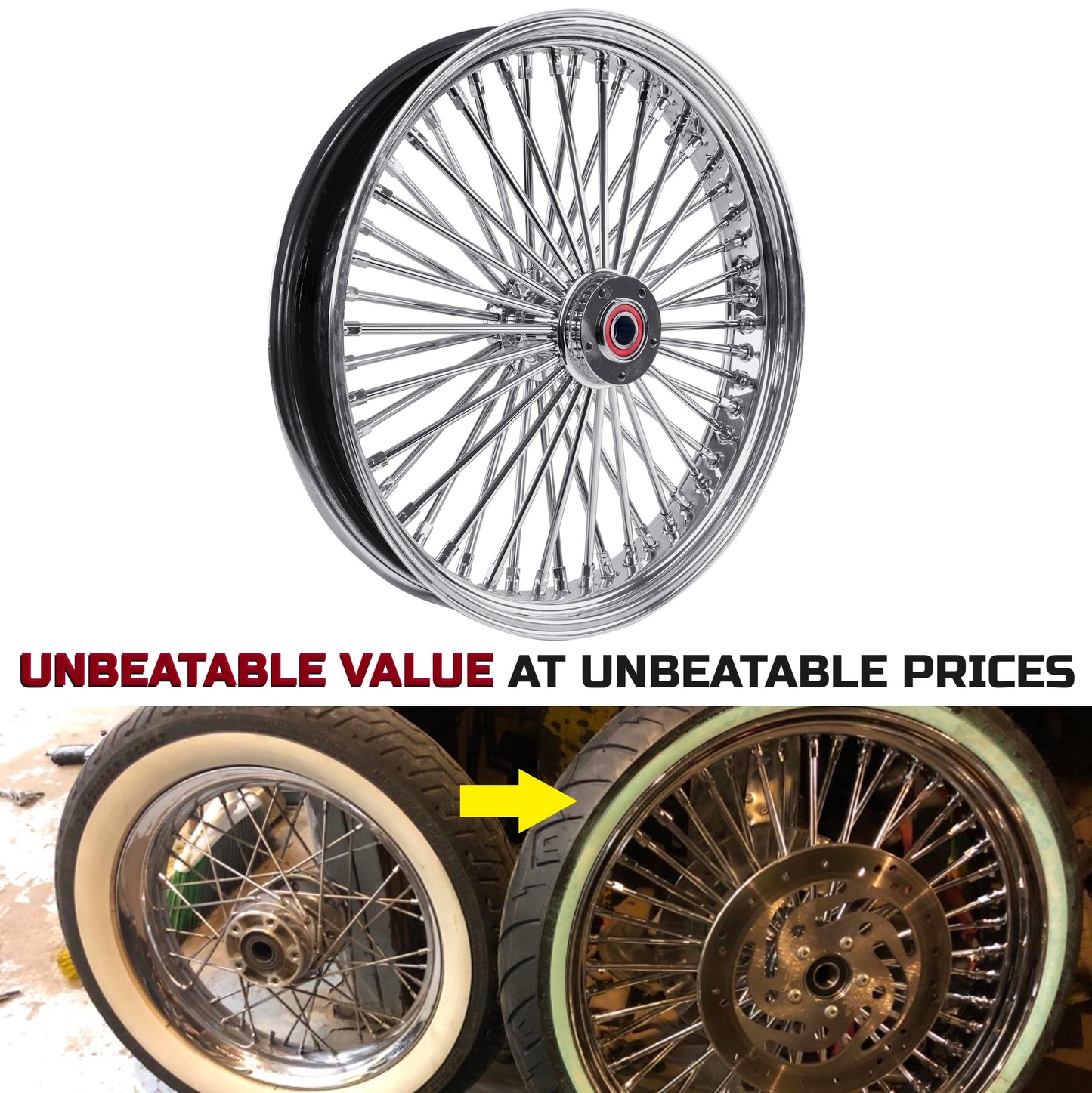 SHARKROAD 21X3.5" Front Fat Spoke Wheel ABS SD for 08-UP Harley Softail