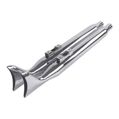 Chrome Fishtail Slip-On Muffler Exhaust for Harley Touring (1995-2016) - 36 Inch Length, Easy Installation, Cool Appearance