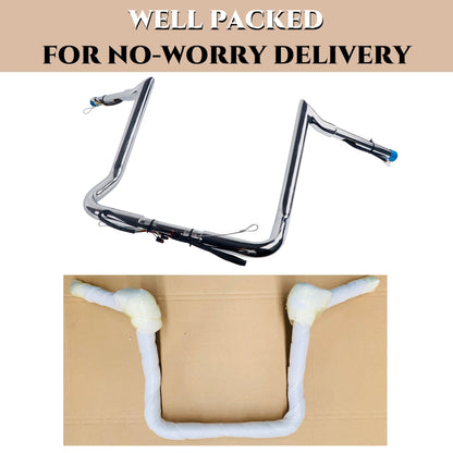 SHARKROAD 1-1/4'' Pre-wired Motorcycle Handlebar for Harley 2014-Up Street Glide, Electra