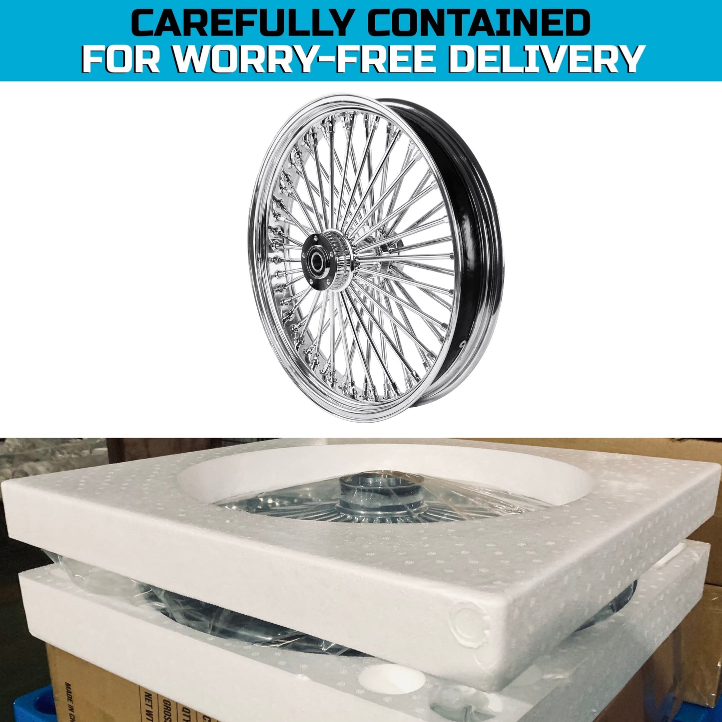 SHARKROAD 21*3.5'' 52 Stainless Steel Spokes Front Dual Wheels W/ ABS Bearing for 2008-later Harley Touring