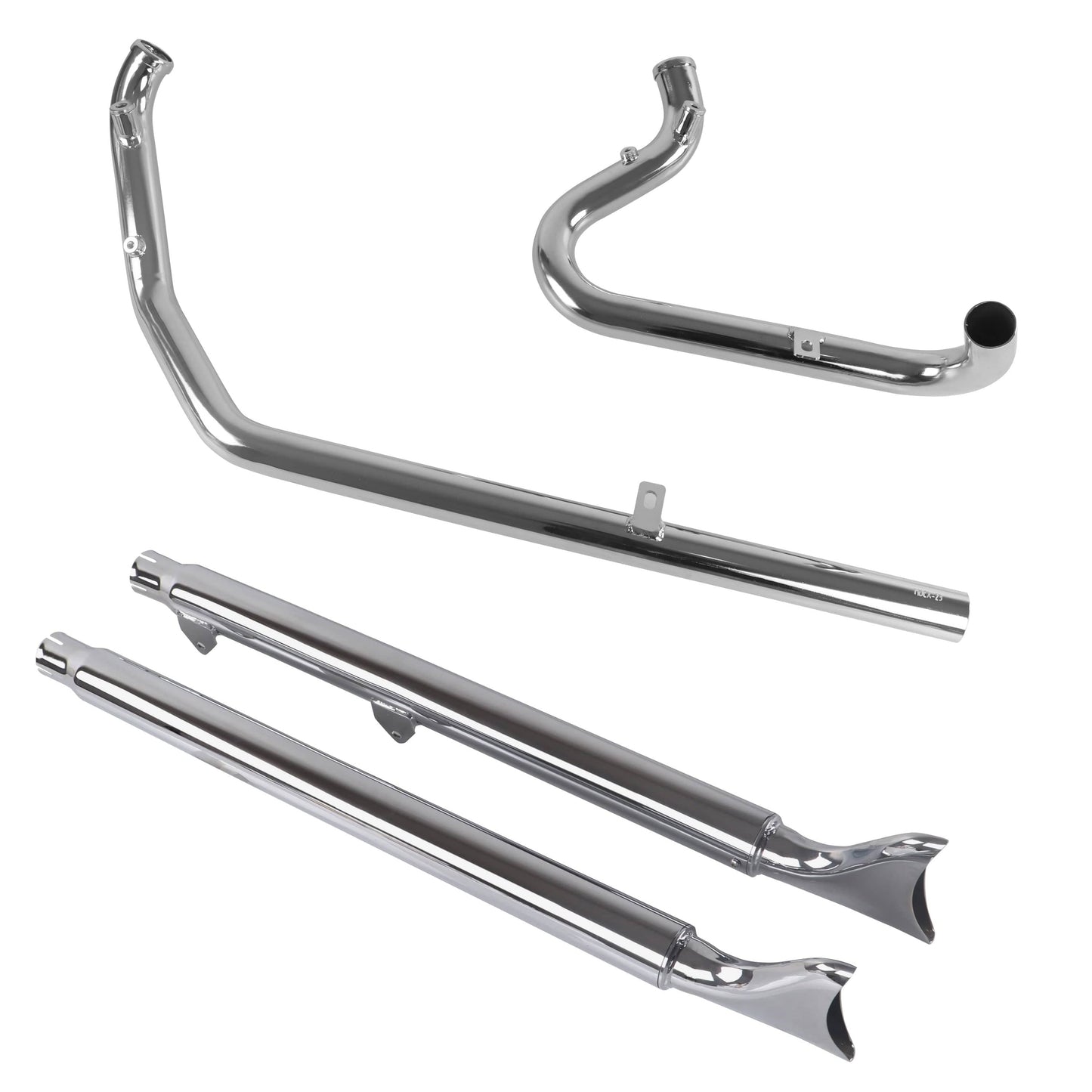 Rumble Pipes True Dual Headers with Fishtail Mufflers for Harley Softail Exhaust Heritage