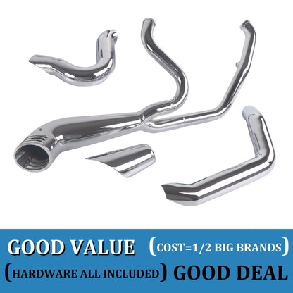 Rumble Pipes 2 Into 1 Exhaust Pipes for Harley Touring 1995-2016 Full Exhaust System