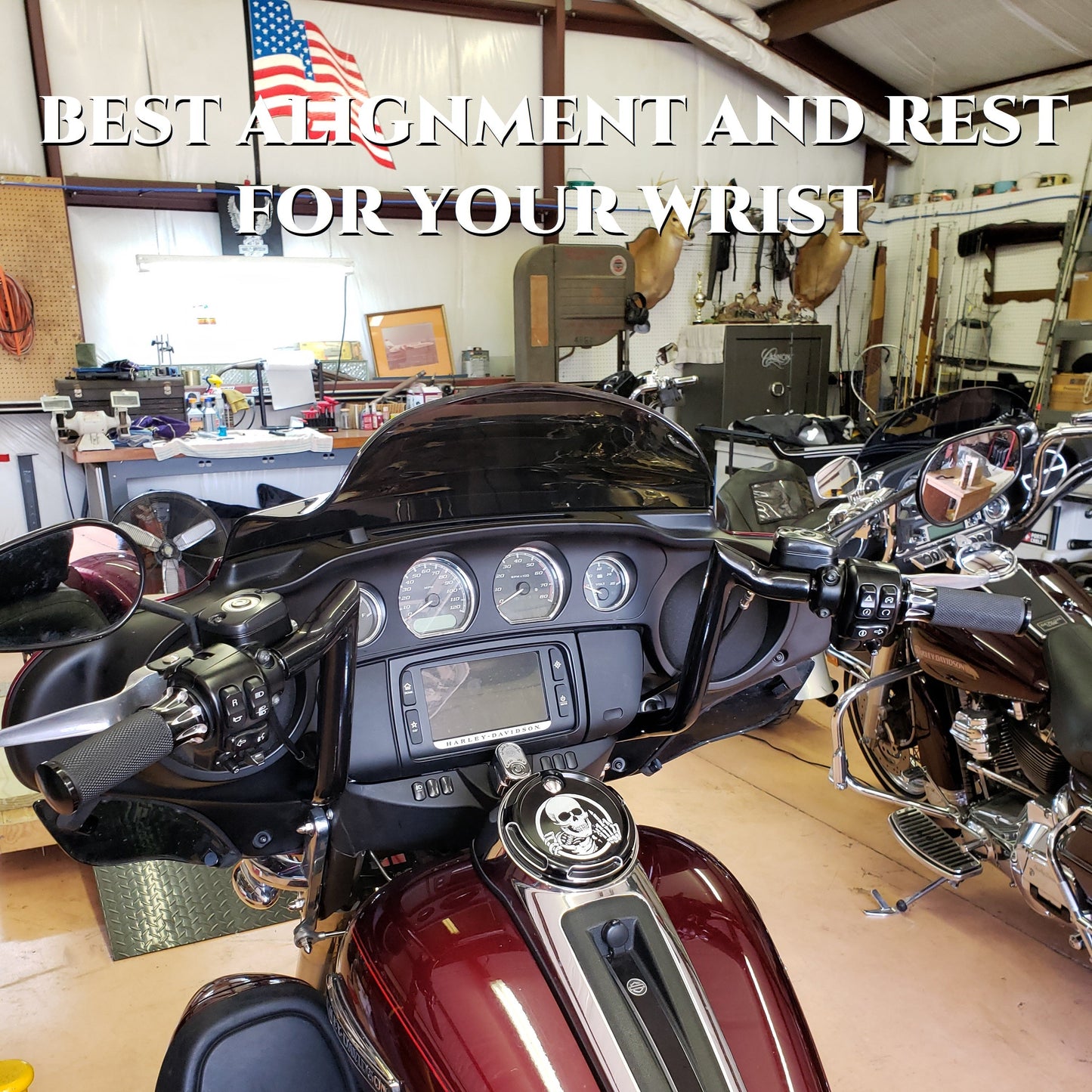 SHARKROAD 1-1/4'' Pre-wired Motorcycle Handlebar for Harley 2014-Up Street Glide, Electra