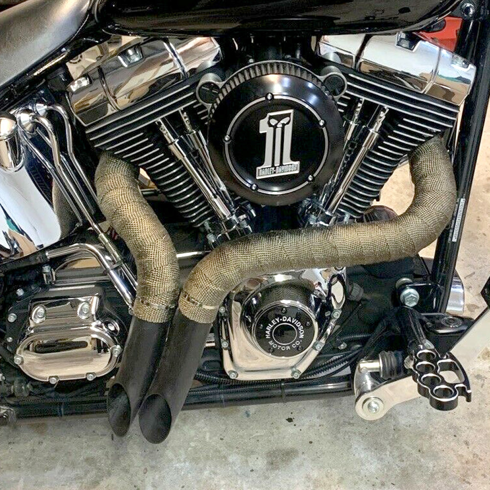 1984-UP 2 inches LAF Drag Pipes Wrapped Exhaust For Harley Softail Sportster 883