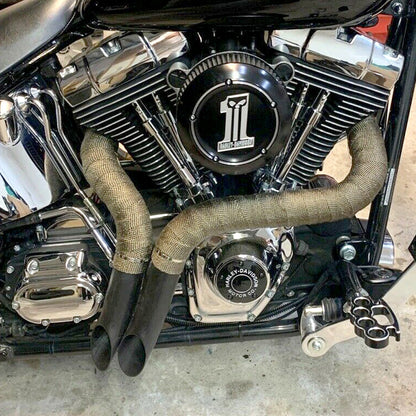 1984-UP 2 inches LAF Drag Pipes Wrapped Exhaust For Harley Softail Sportster 883