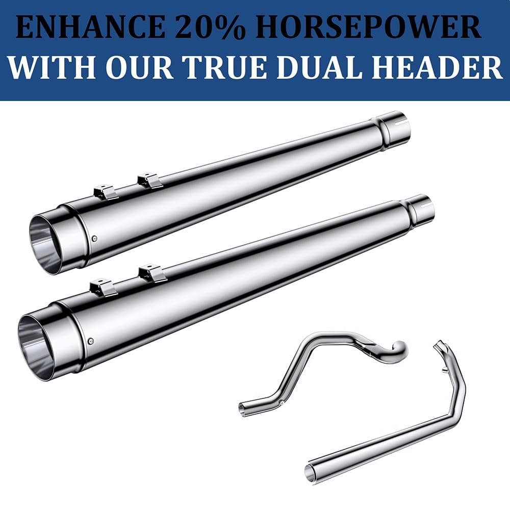 For 2017-UP Harley Davidson touring 4.4 inch Chrome megaphone slip on mufflers