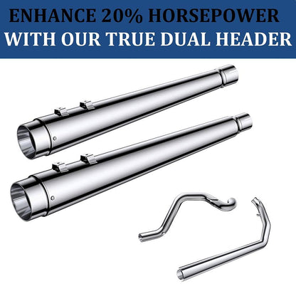 For 2017-UP Harley Davidson touring 4.4 inch Chrome megaphone slip on mufflers