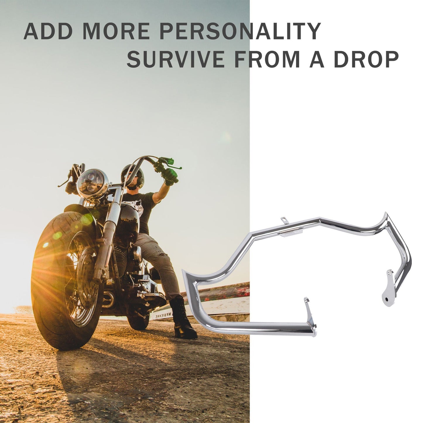 Fat 1-1/2" Engine Guards, Meat-Hook Killing Looks Crash Bars for Harley Softail